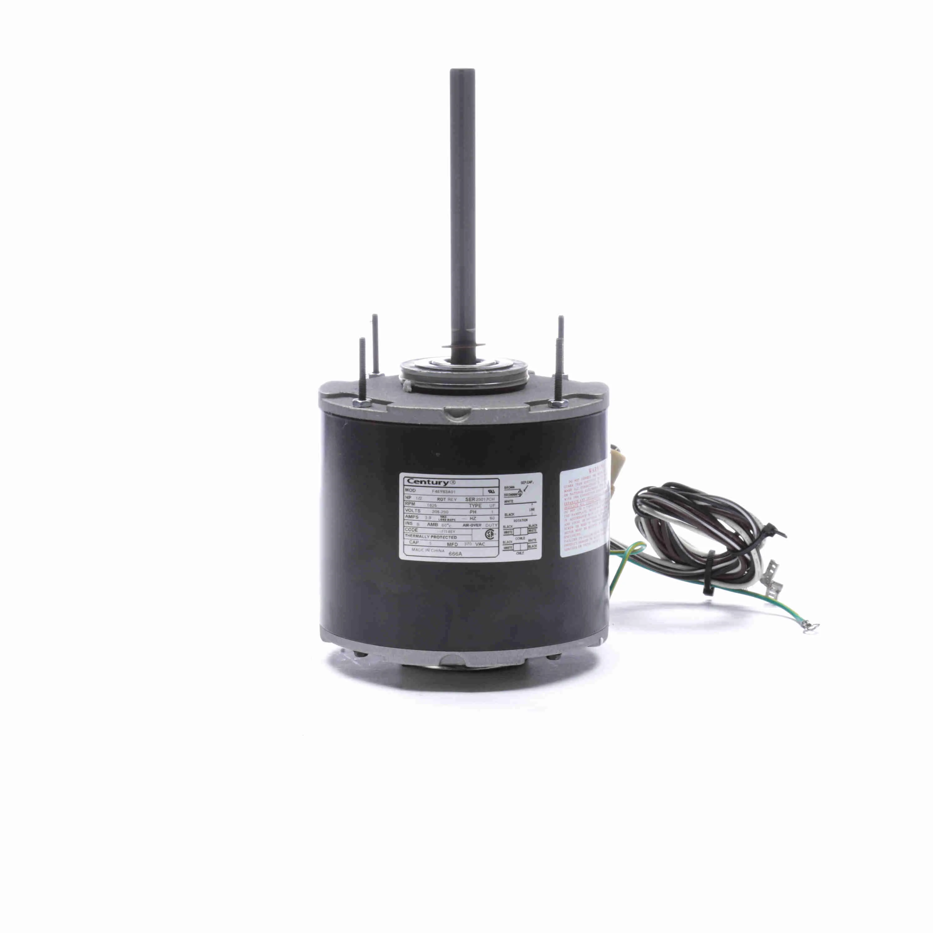 Condenser Fan Motor, 1/2hp 5.6", 208-230V, PSC, 1625 RPM