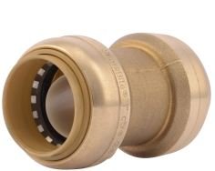 Coupling, 1/2" x 1/2", Push x Push, Brass