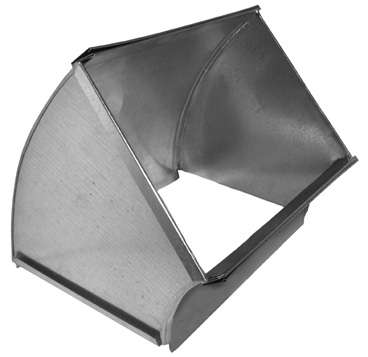 Sheet Metal Duct Elbow, 12"x8" Vertical 45 deg